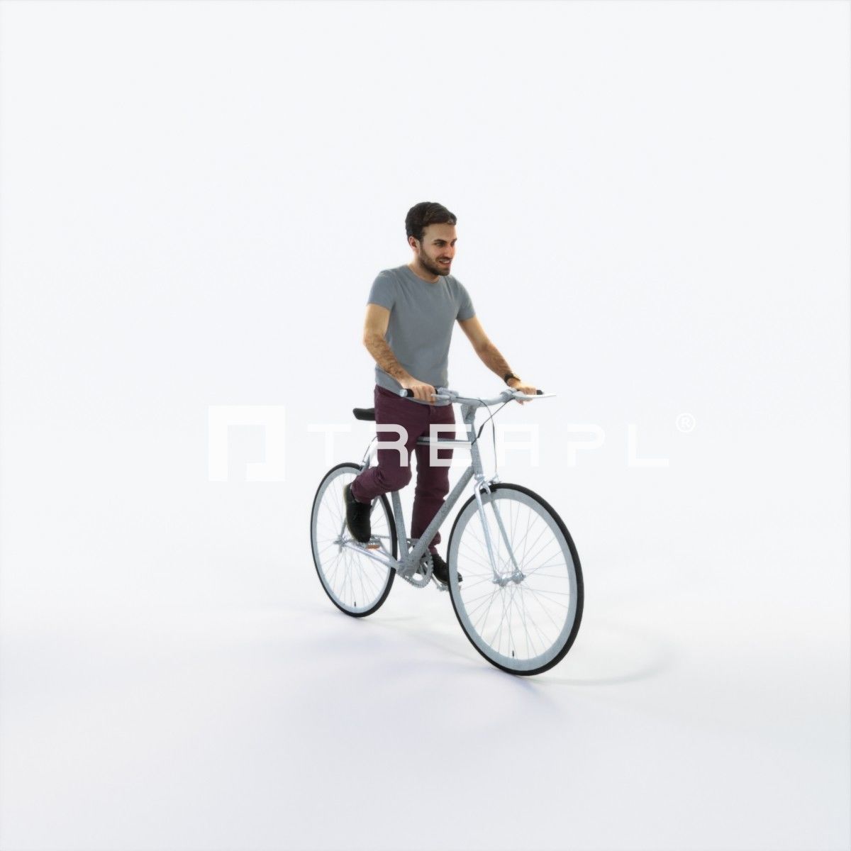 Flow 17H bicycle bike Casual Man Low-poly 3D model_1