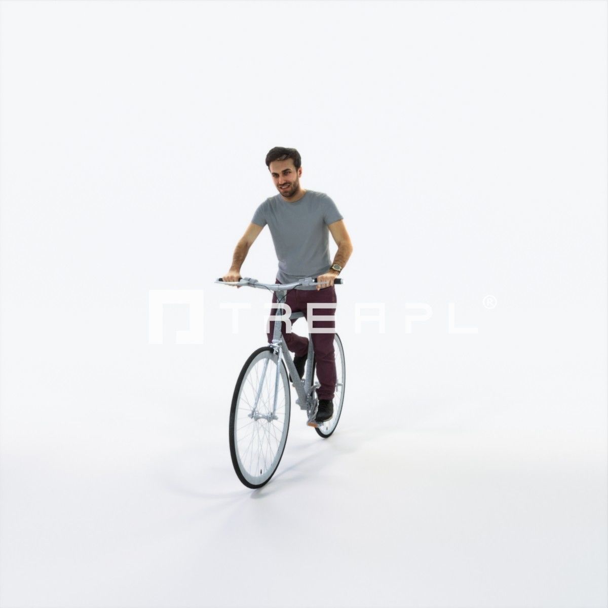 Flow 17H bicycle bike Casual Man Low-poly 3D model_6