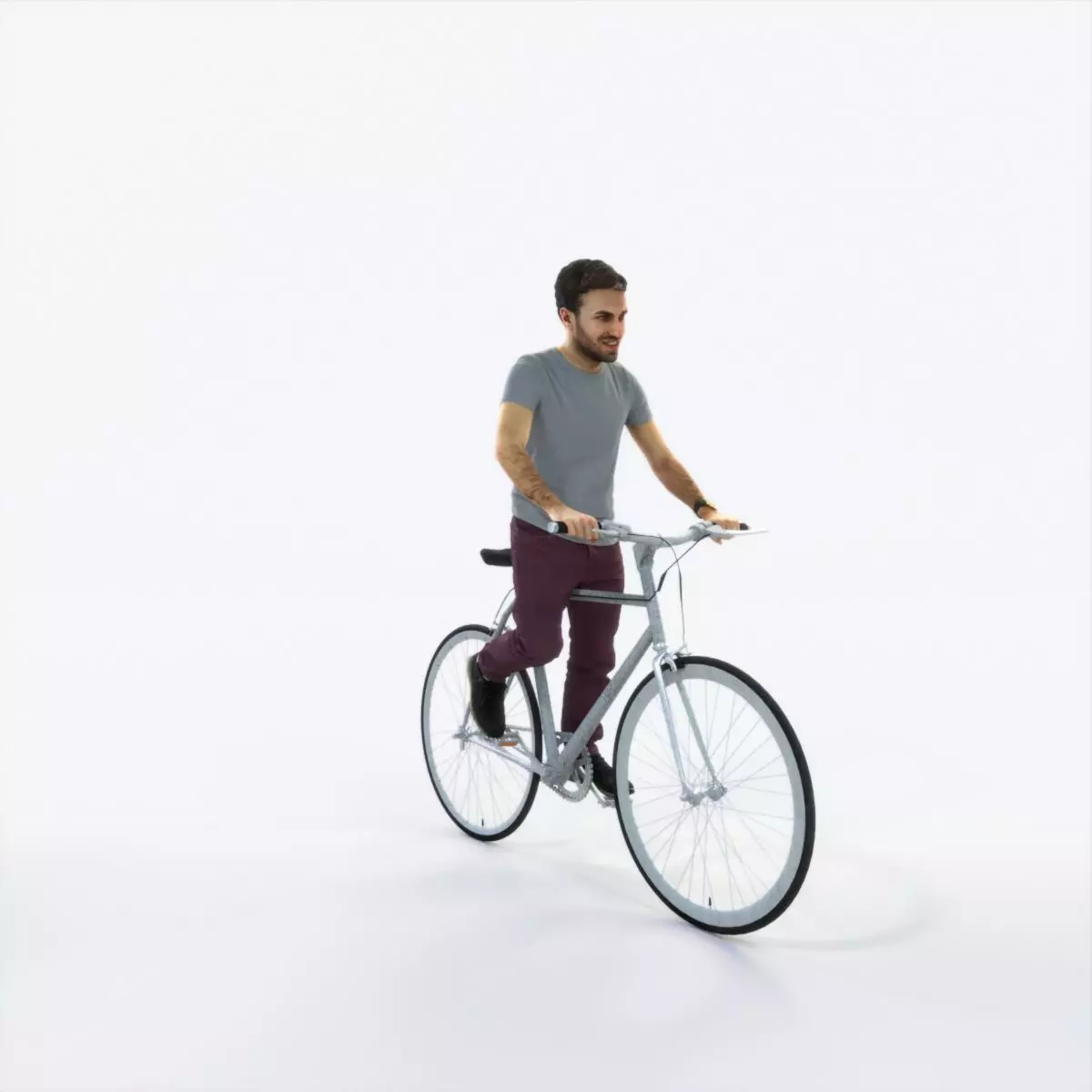 Flow 17H bicycle bike Casual Man Low-poly 3D model_0