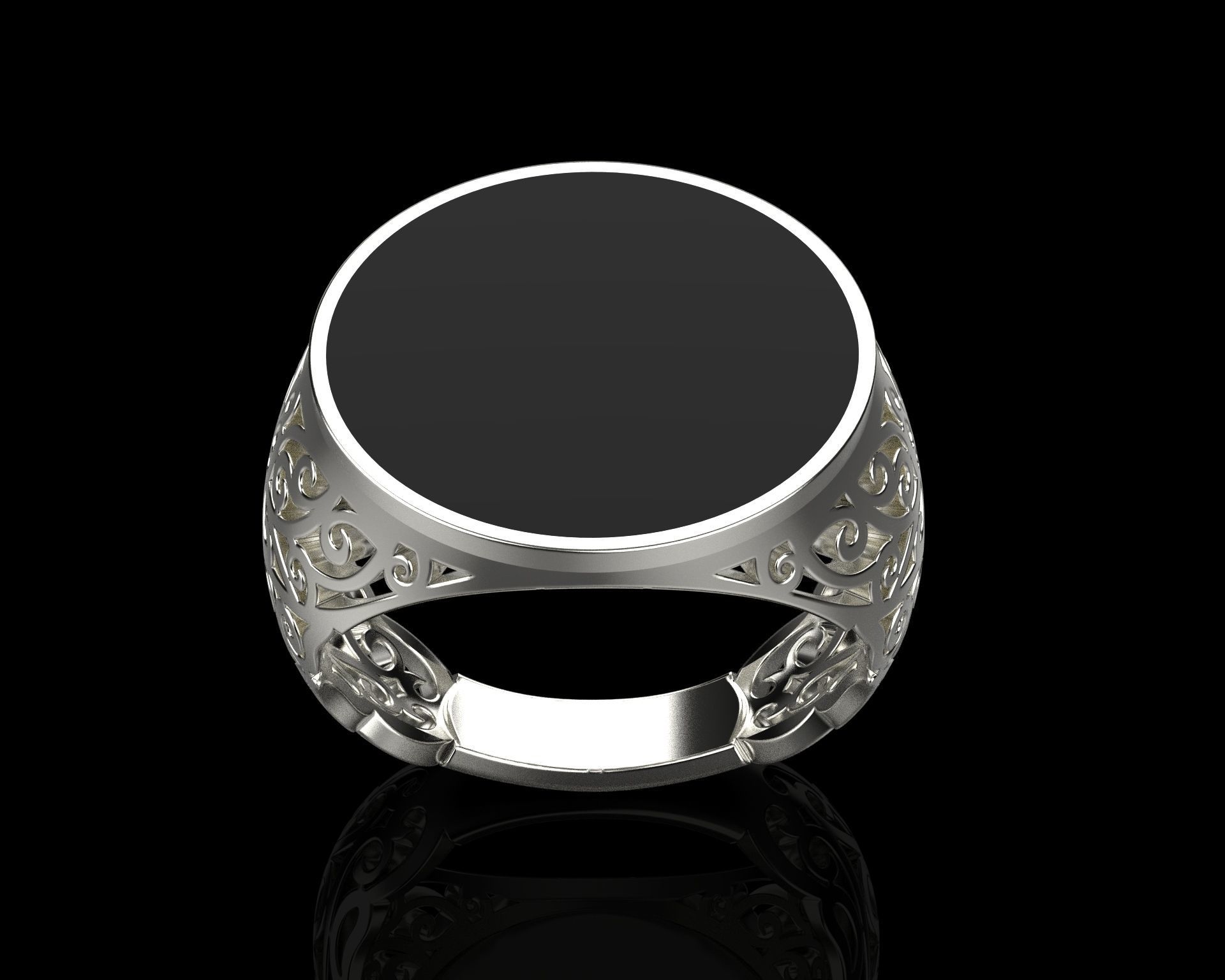 mens signet ring  3D print model_18
