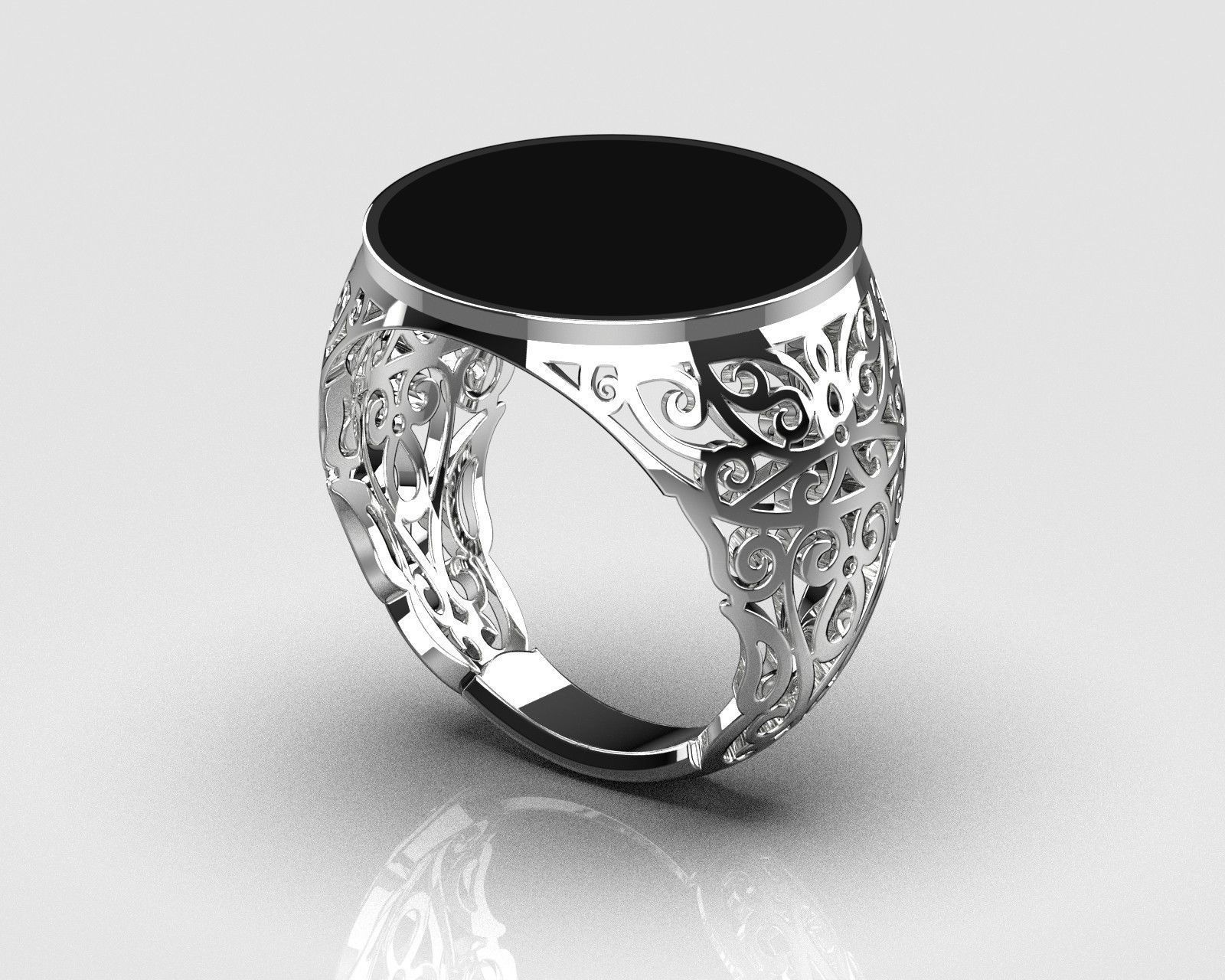 mens signet ring  3D print model_7