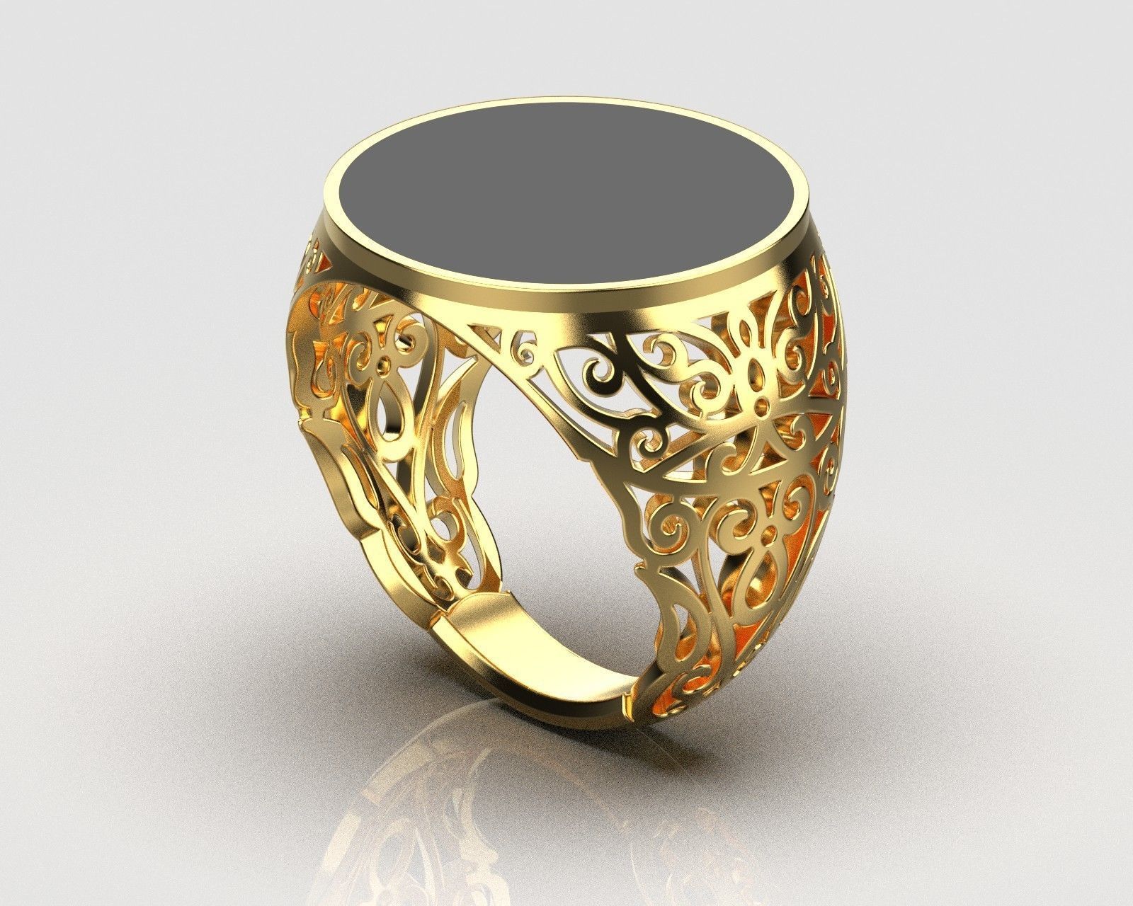 mens signet ring  3D print model_5
