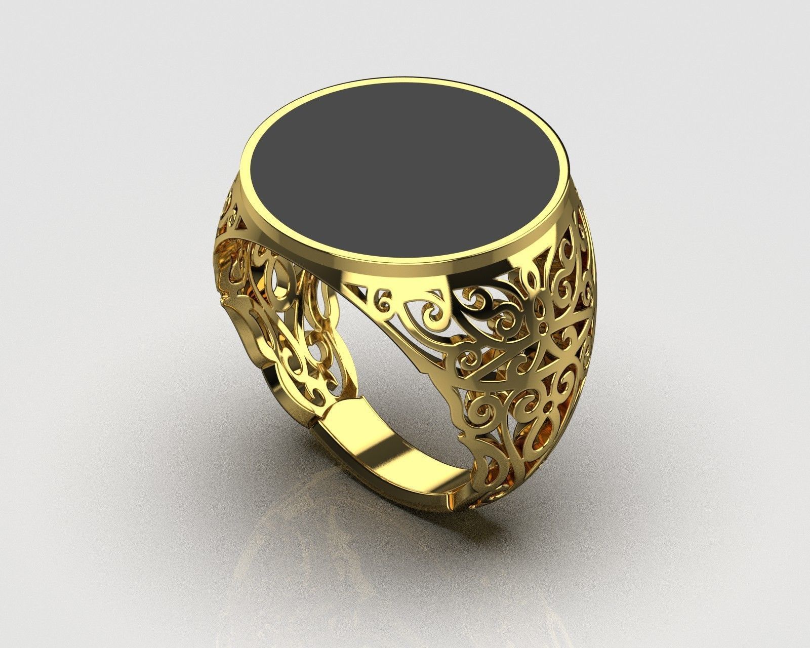 mens signet ring  3D print model_3