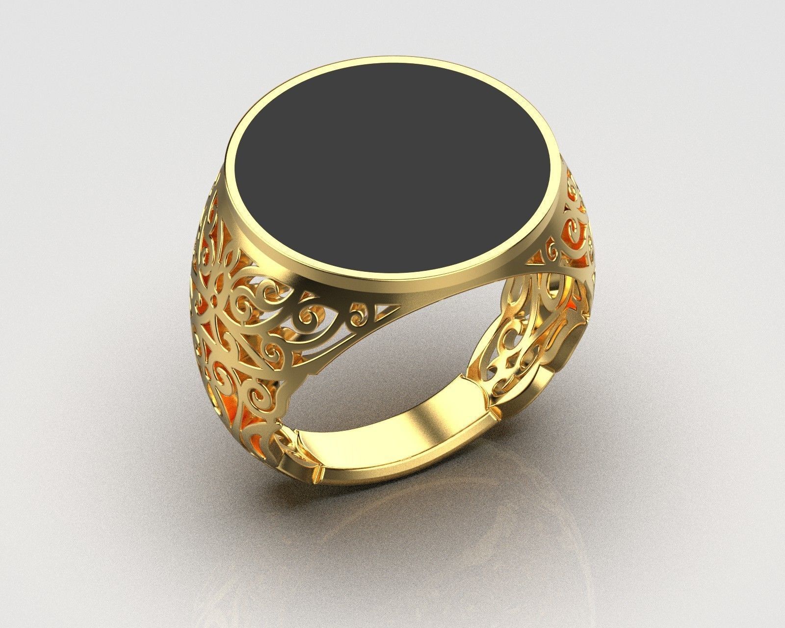 mens signet ring  3D print model_4
