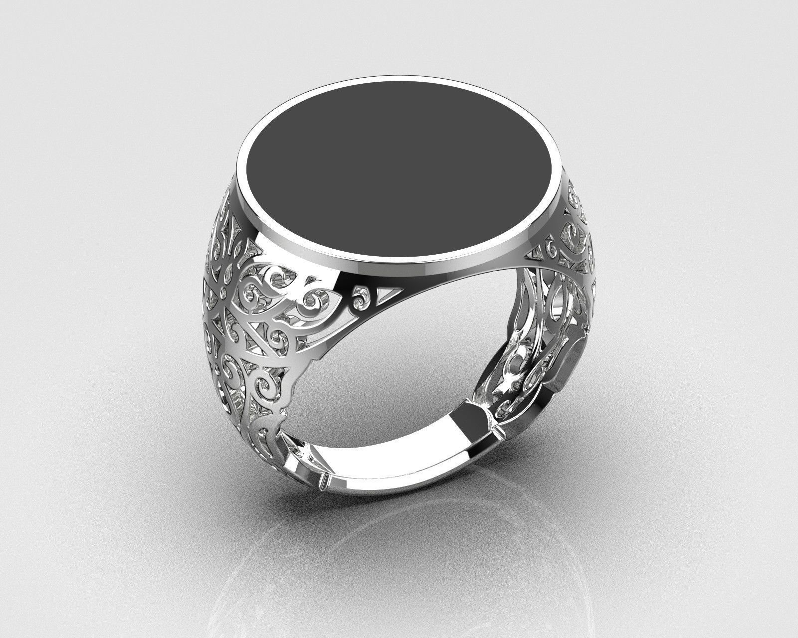 mens signet ring  3D print model_8