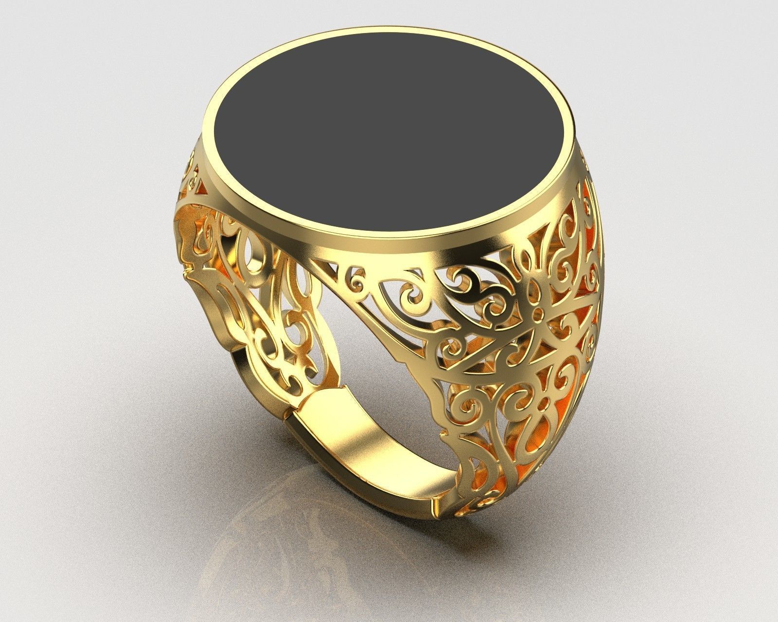 mens signet ring  3D print model_10