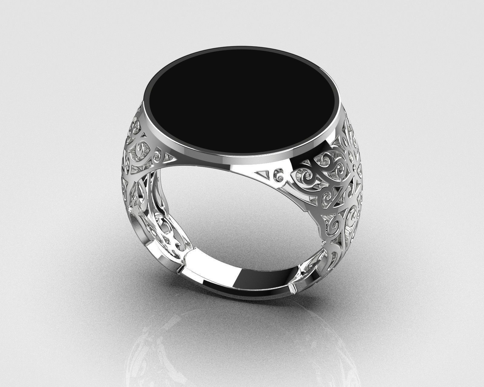 mens signet ring  3D print model_17
