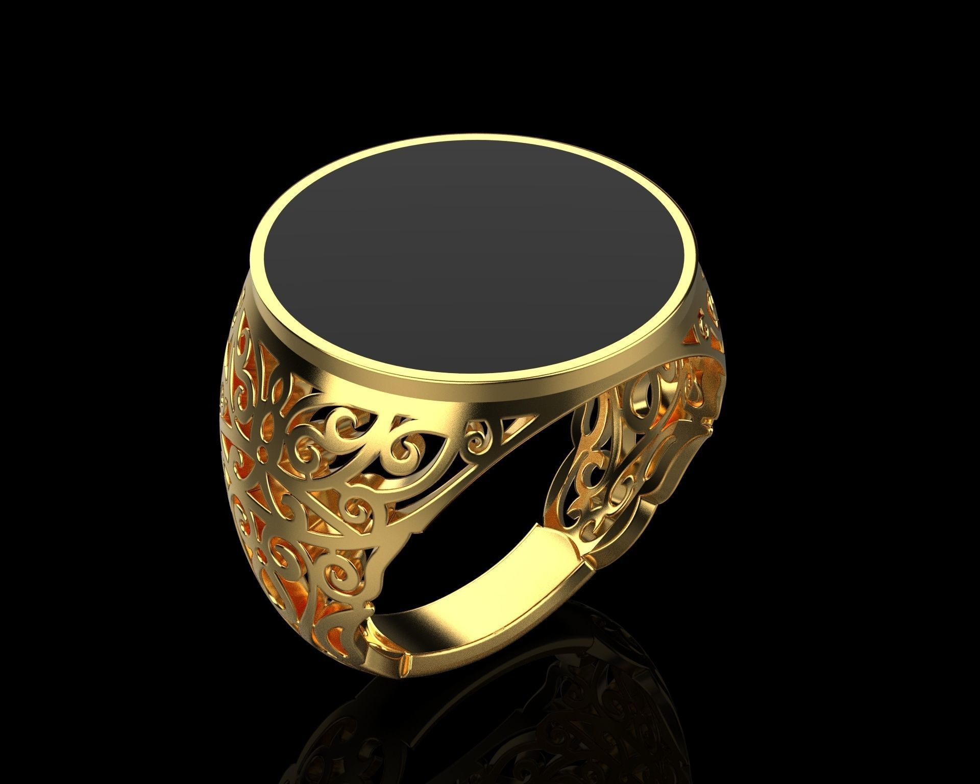 mens signet ring  3D print model_2