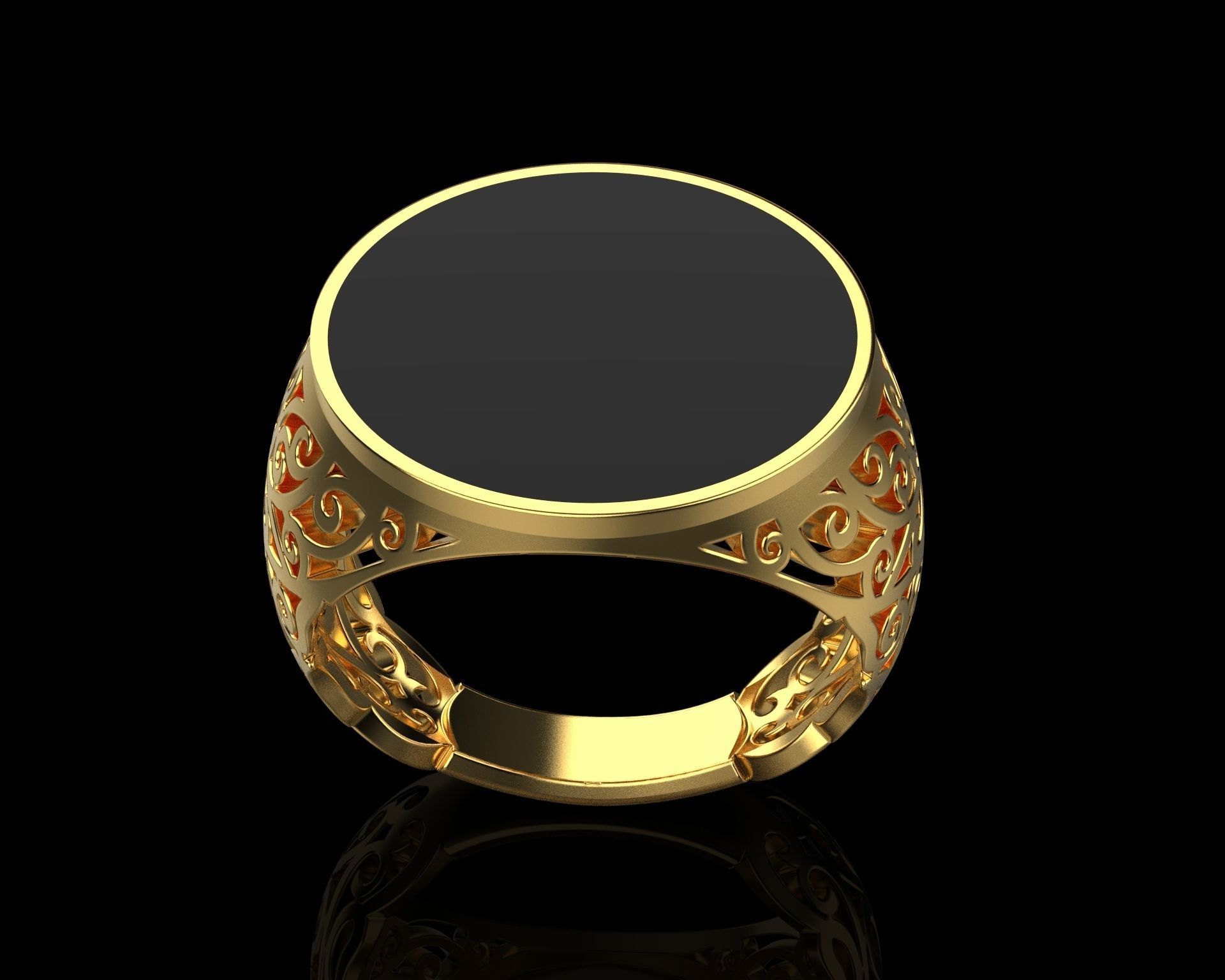 mens signet ring  3D print model_1