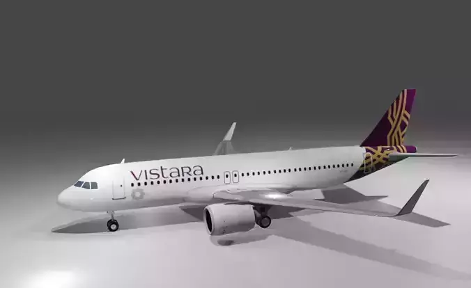 Vistara Airbus a320neo 3D model Low-poly 3D model