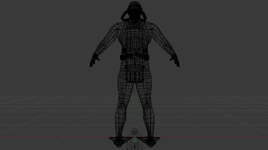 Scuba Diver Low-poly 3D model_19