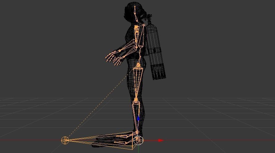 Scuba Diver Low-poly 3D model_22