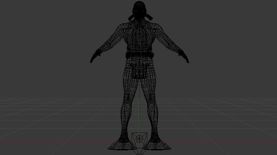 Scuba Diver Low-poly 3D model_16