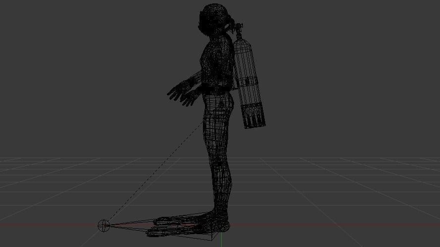 Scuba Diver Low-poly 3D model_18