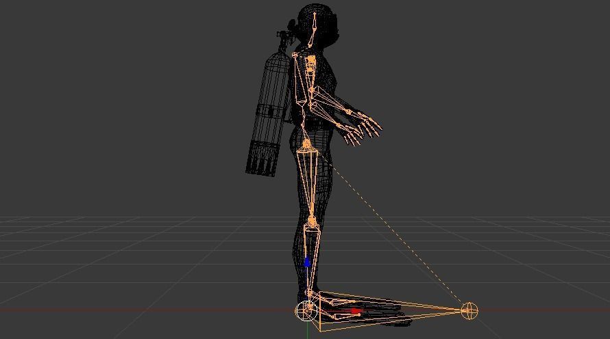 Scuba Diver Low-poly 3D model_21