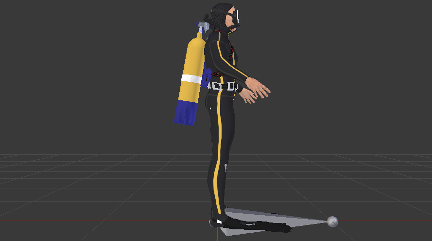 Scuba Diver Low-poly 3D model_5