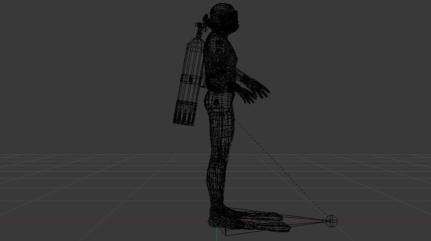 Scuba Diver Low-poly 3D model_17