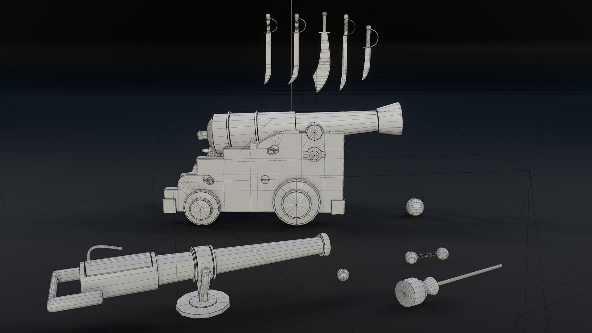 28 Medieval Pirate Theme Props - Vol 1 Low-poly 3D model_11