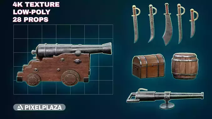 28 Medieval Pirate Theme Props - Vol 1