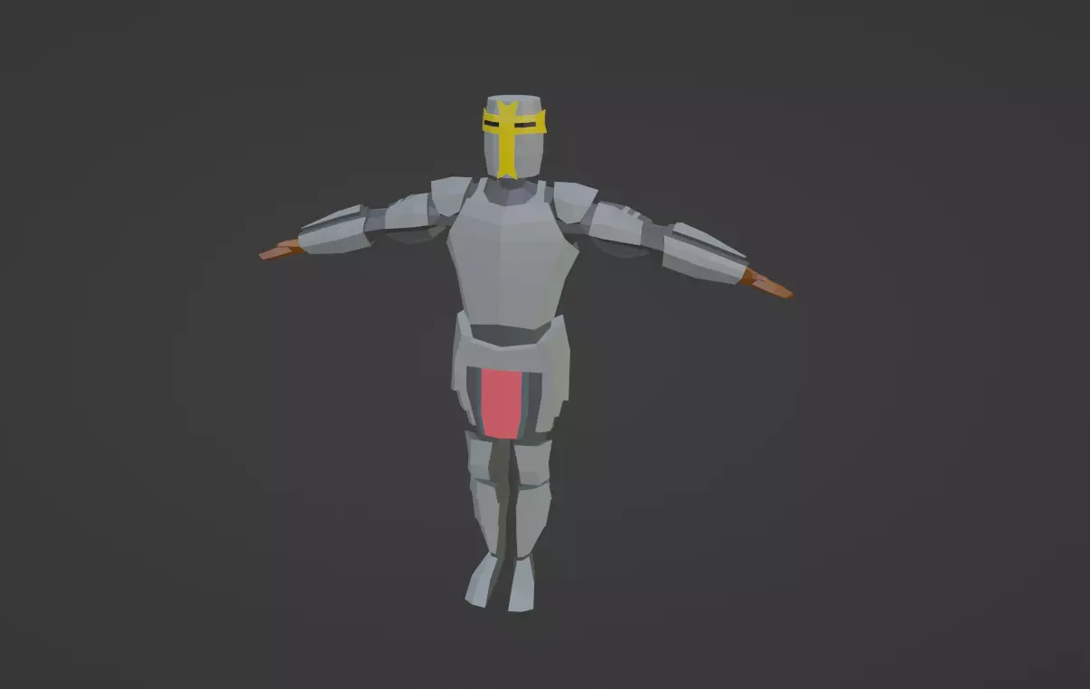 low-poly knight Low-poly 3D model_0