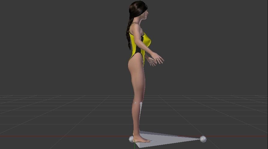 A Woman in a Bikini 012 Low-poly 3D model_9