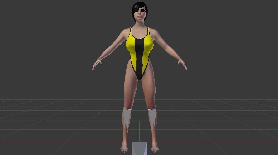 A Woman in a Bikini 012 Low-poly 3D model_8