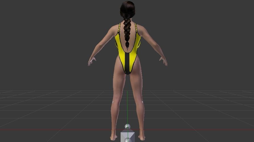 A Woman in a Bikini 012 Low-poly 3D model_11