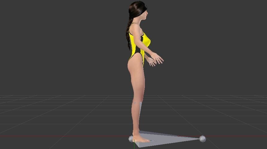 A Woman in a Bikini 012 Low-poly 3D model_5