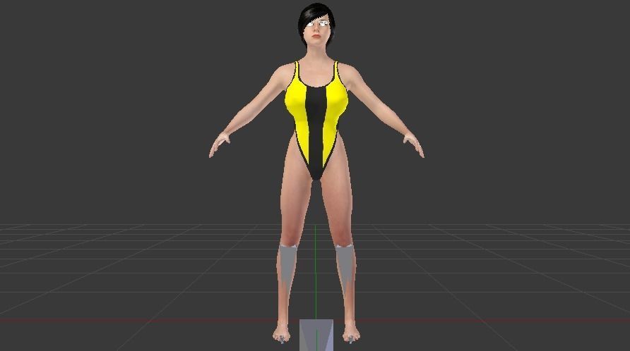 A Woman in a Bikini 012 Low-poly 3D model_4