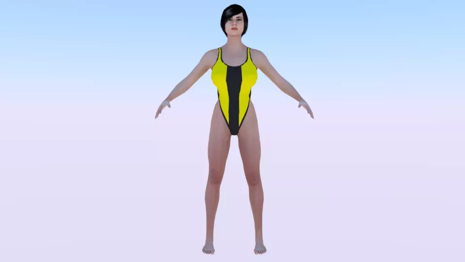 A Woman in a 012 Low-poly 3D model