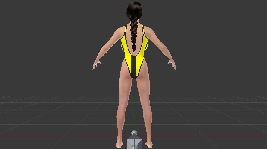 A Woman in a Bikini 012 Low-poly 3D model_7
