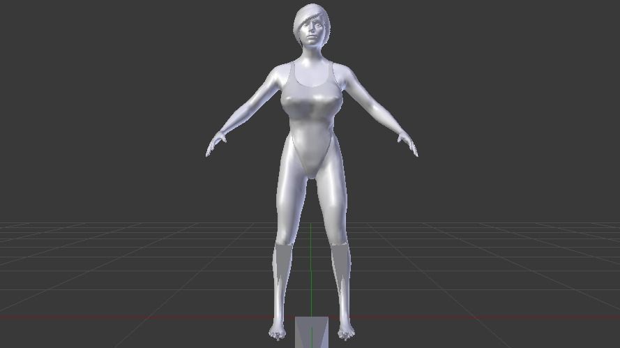 A Woman in a Bikini 012 Low-poly 3D model_12
