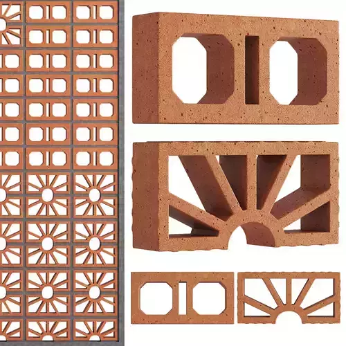 CLAY IMPORTS BREEZE BLOCK PETALO AND VENTANA 3D model