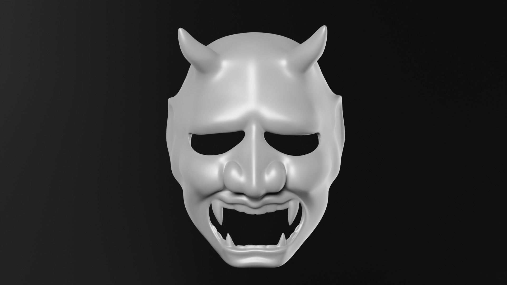 Japanese Oni mask 3D print model_3