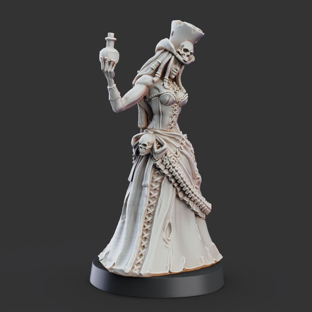 Potion Lady - 3D Printable TTRPG - PRESUPPORTED - 32mm Scale 3D print model_11