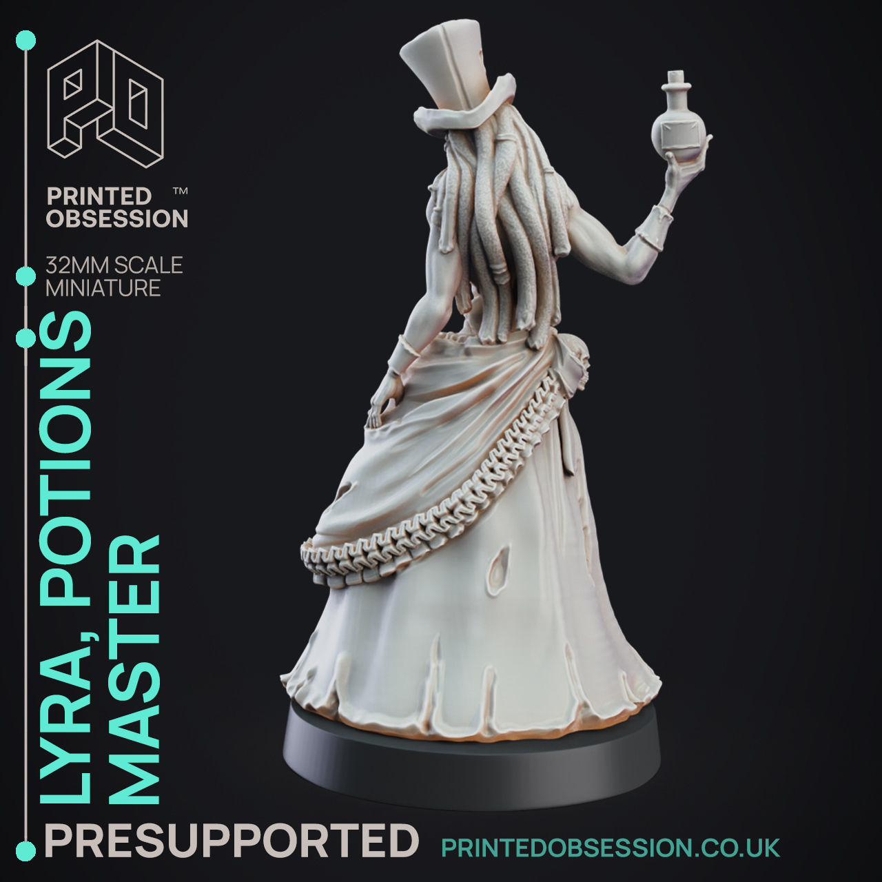 Potion Lady - 3D Printable TTRPG - PRESUPPORTED - 32mm Scale 3D print model_5