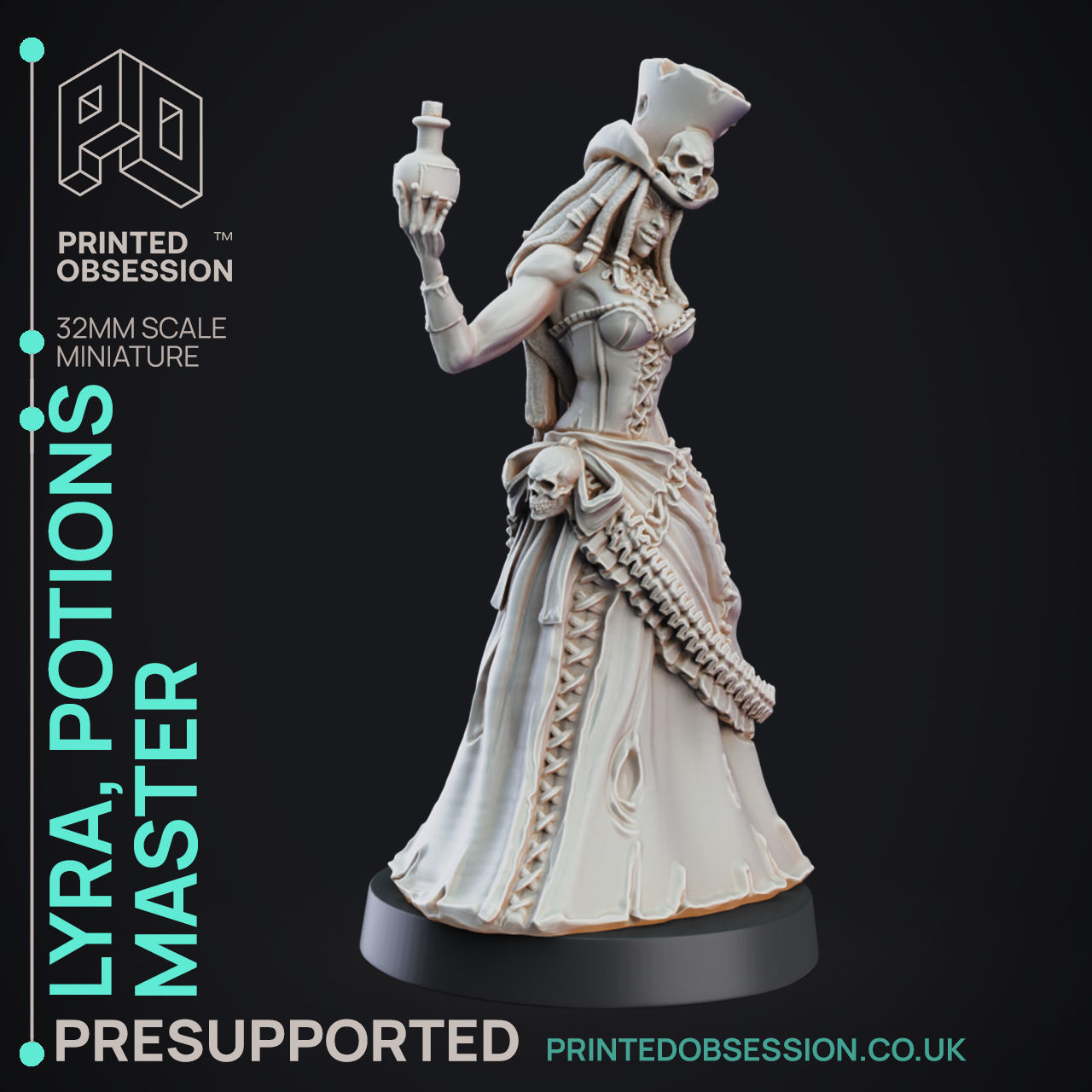 Potion Lady - 3D Printable TTRPG - PRESUPPORTED - 32mm Scale 3D print model_4