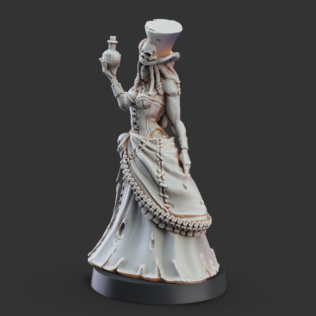 Potion Lady - 3D Printable TTRPG - PRESUPPORTED - 32mm Scale 3D print model_9