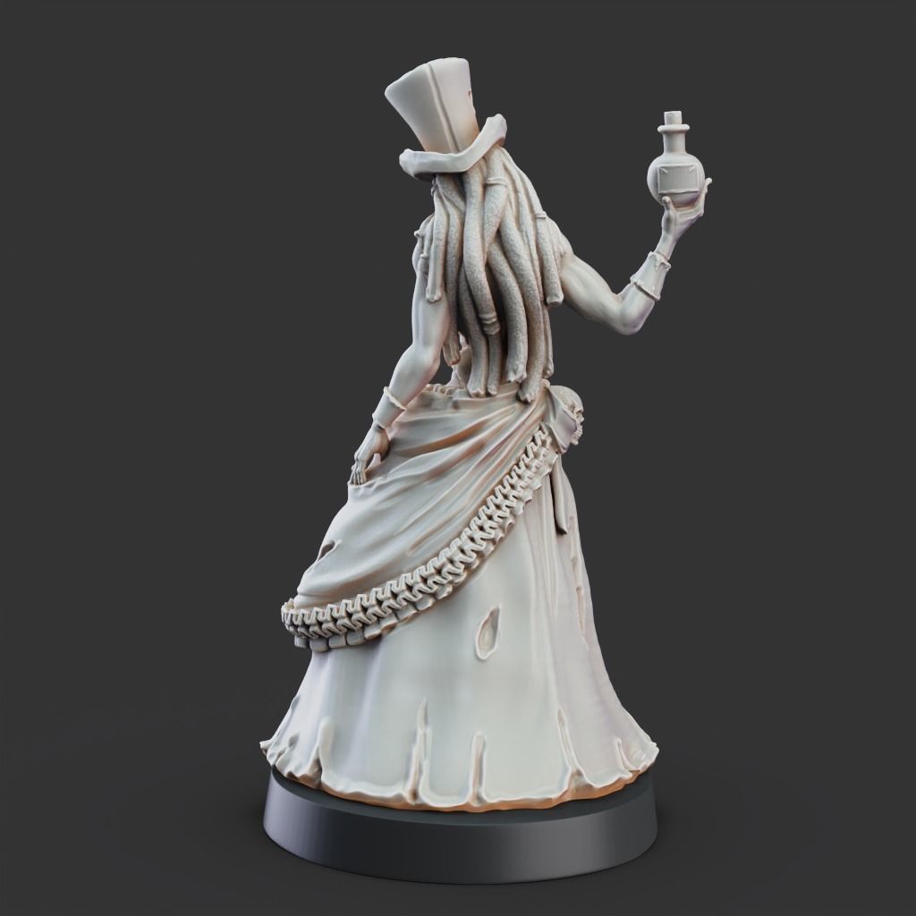 Potion Lady - 3D Printable TTRPG - PRESUPPORTED - 32mm Scale 3D print model_10