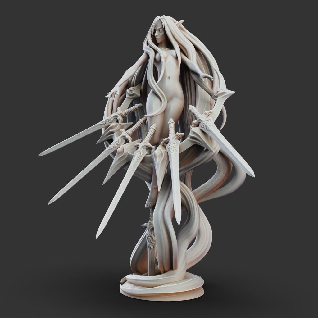 Nendra Priestess - 3D Printable TTRPG - PRESUPPORTED - 32mm 3D print model_6