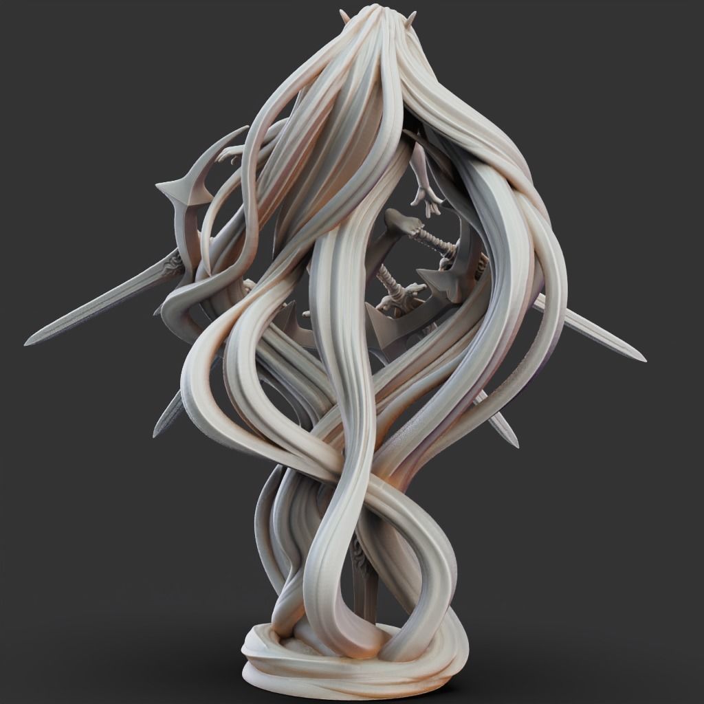 Nendra Priestess - 3D Printable TTRPG - PRESUPPORTED - 32mm 3D print model_7