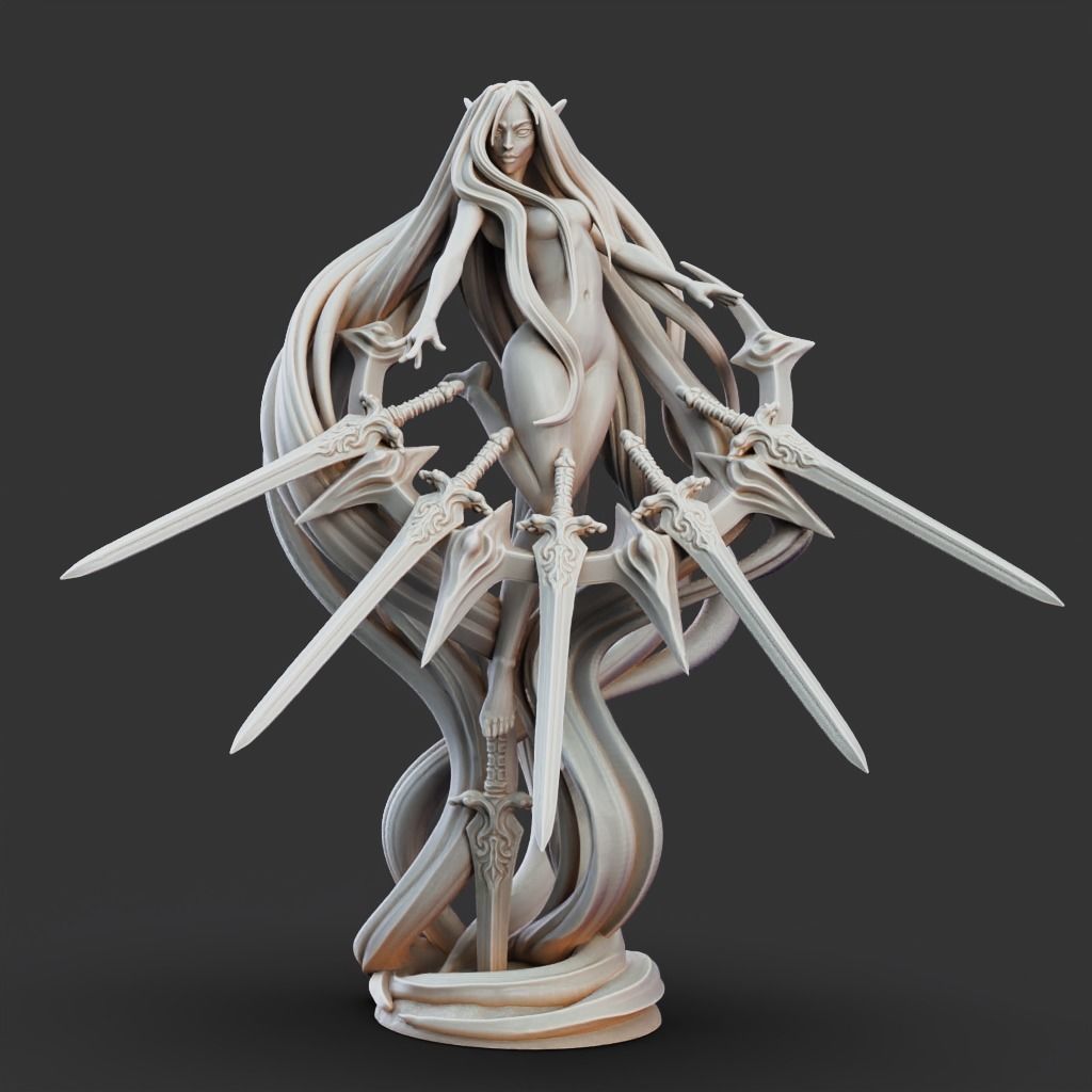 Nendra Priestess - 3D Printable TTRPG - PRESUPPORTED - 32mm 3D print model_5