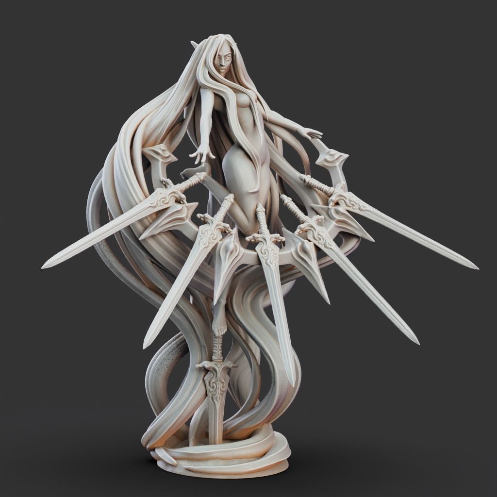 Nendra Priestess - 3D Printable TTRPG - PRESUPPORTED - 32mm 3D print model_8