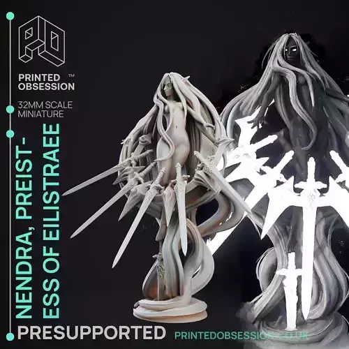 Nendra Priestess - 3D Printable TTRPG - PRESUPPORTED - 32mm