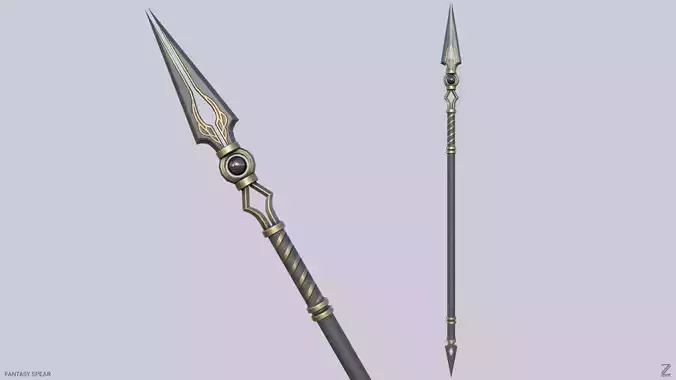 Fantasy spear Low-poly 3D model