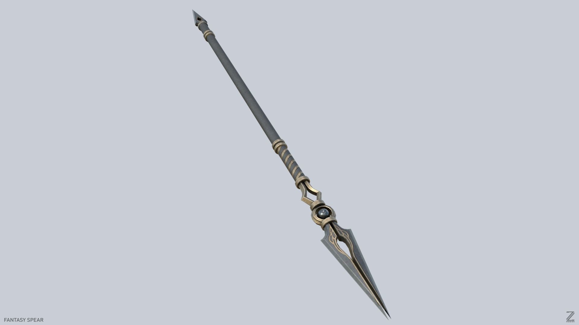 Fantasy spear Low-poly 3D model_8