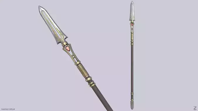 Fantasy spear Low-poly 3D model