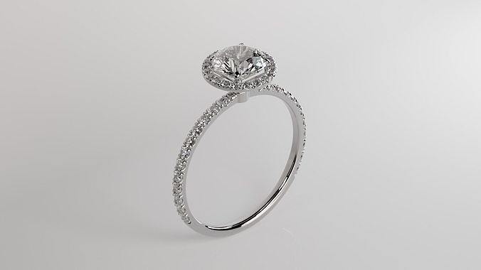 Engagement Diamonds Ring v01 3D model