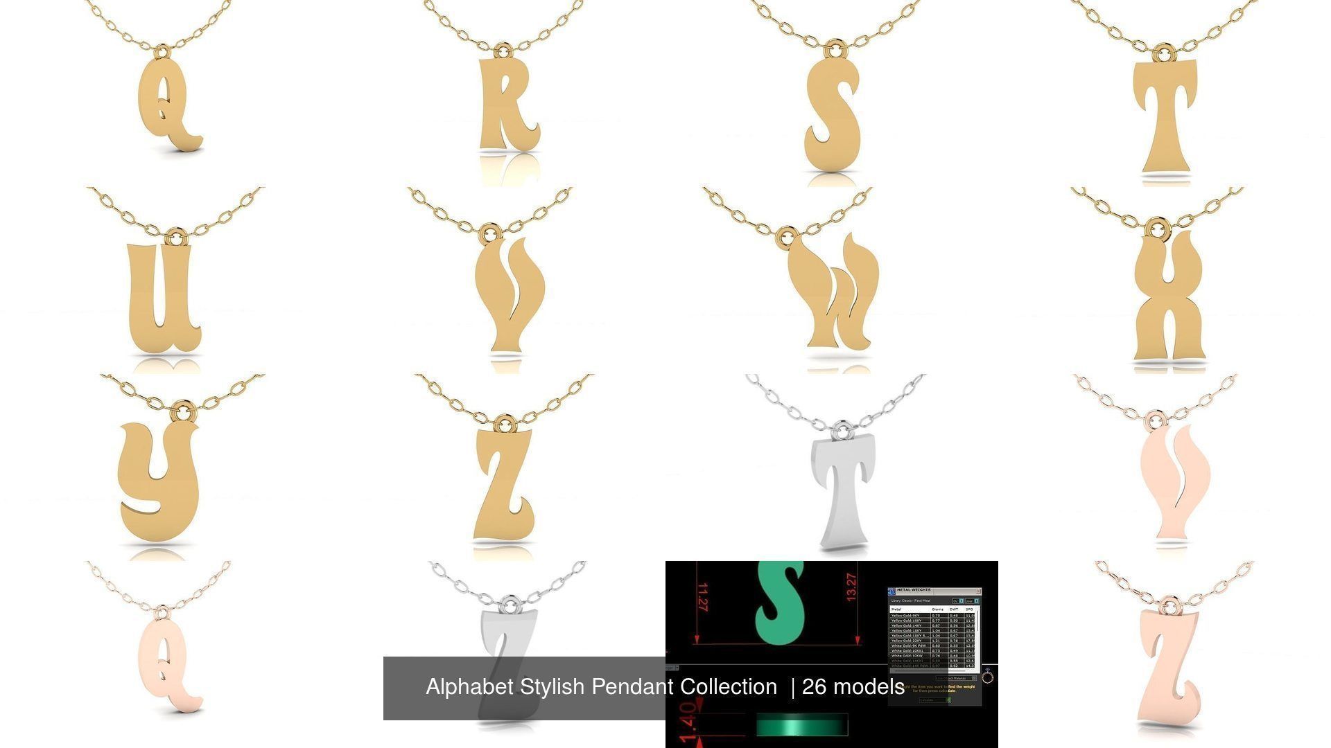 Alphabet Stylish Pendant Collection  _2