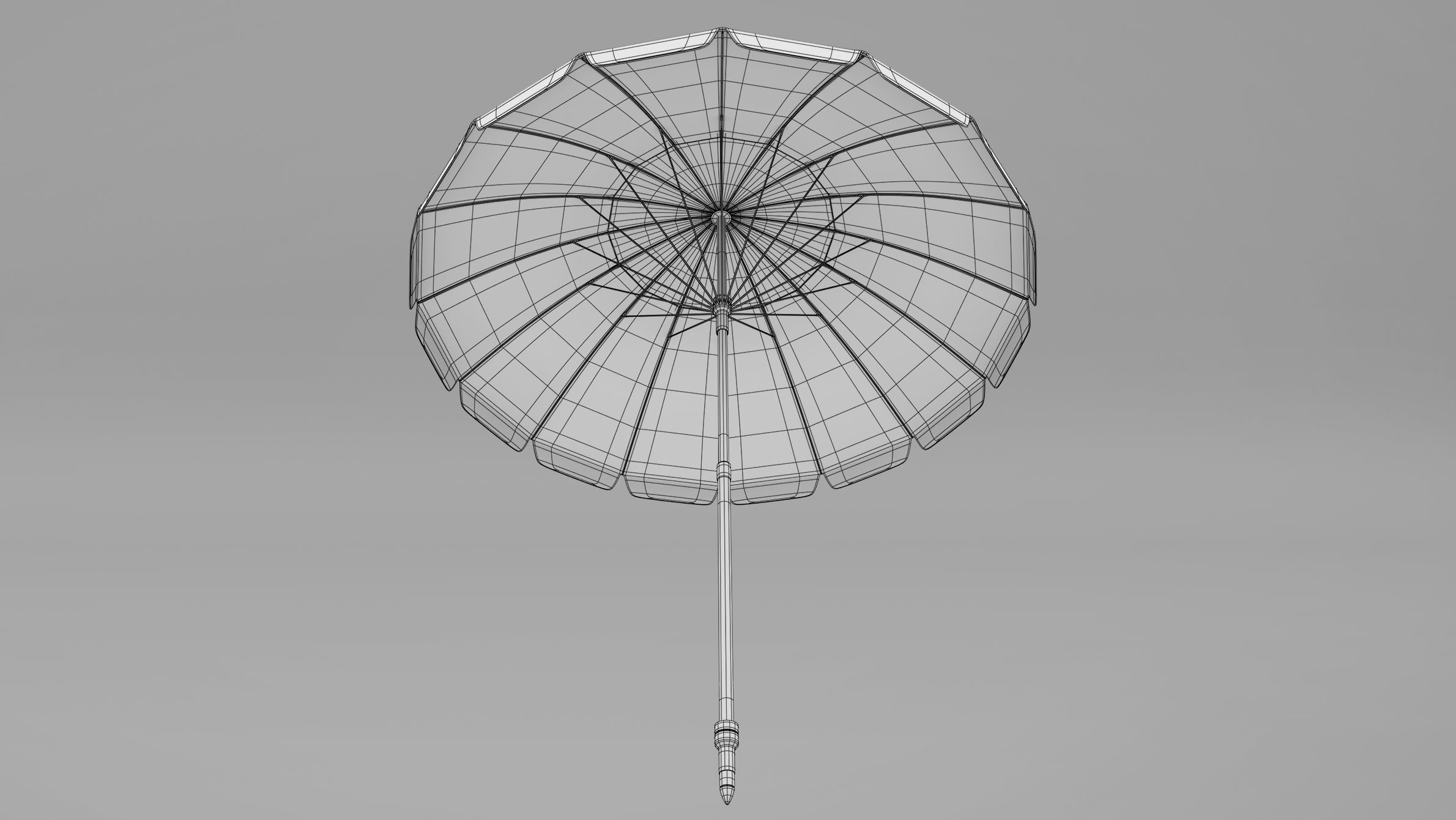 Beach Parasol Low-poly 3D model_15